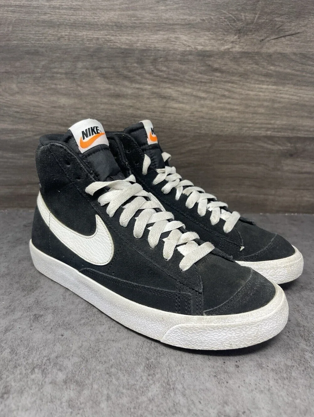 Nike Blazer Mid 77 Sneakers Kids Size 6Y GS Black Suede DD3237-002